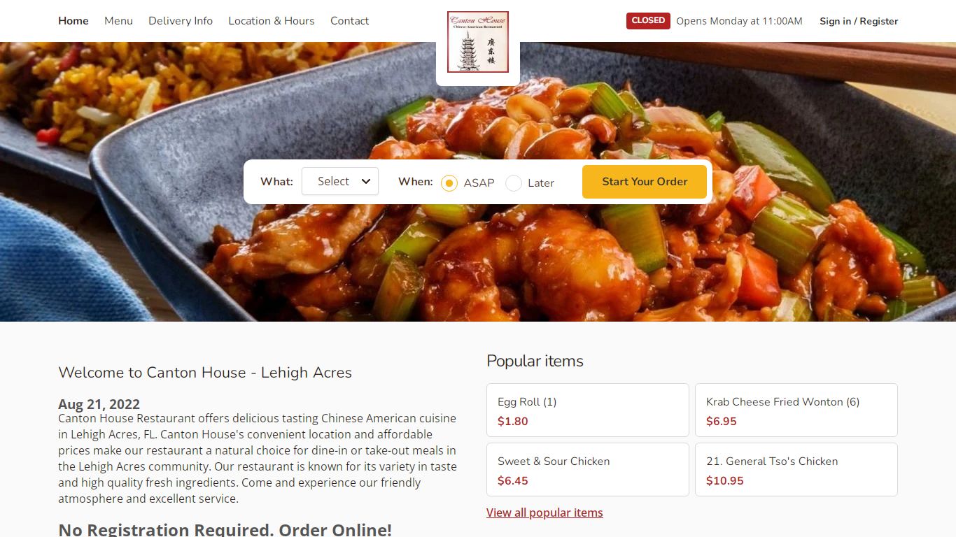 CANTON HOUSE – Lehigh Acres, FL | Order Online | Chinese Takeout & Delivery